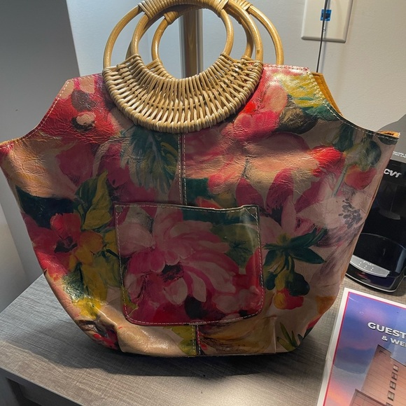 Patricia Nash Multicolor Floral Tote with Bamboo Handles - Picture 1 of 3